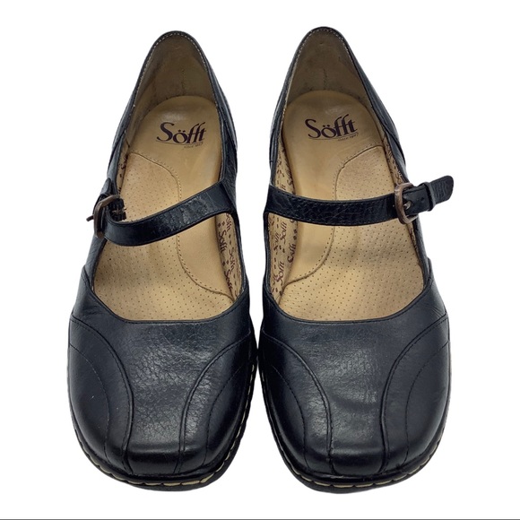 Sofft Mary Jane shoes 1.5" wedge black leather 6.5 - Picture 2 of 6